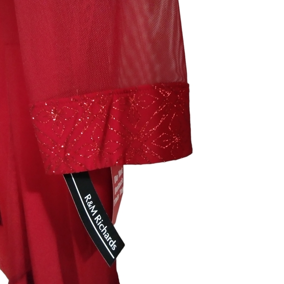 NWT R & M Richards two piece red large petite dress and jacket - Picture 7 of 10